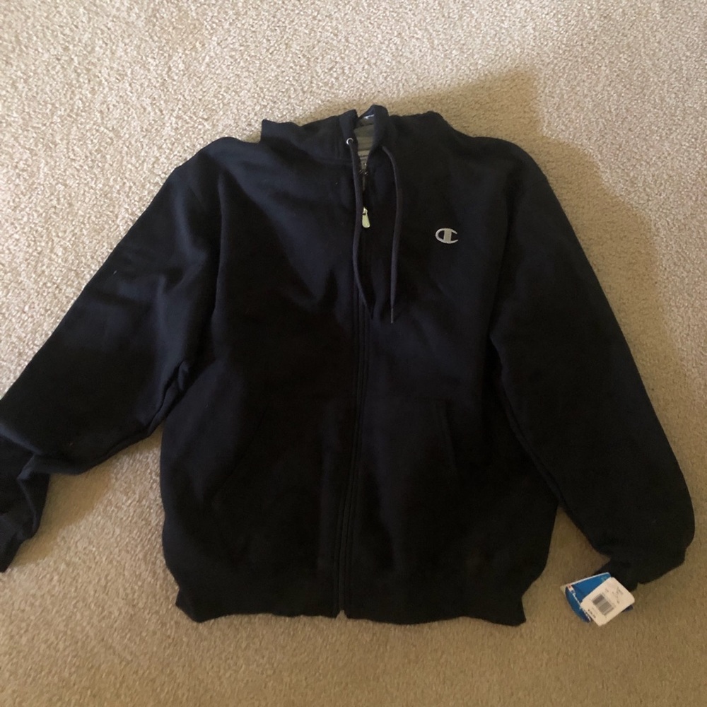 New Champion Black Full-Zip Hoodie Jacket